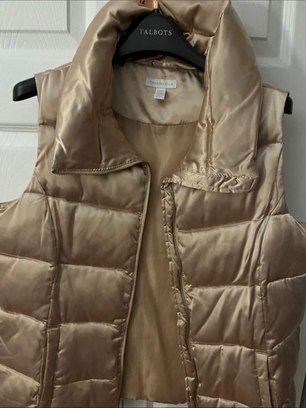 Charter Club Champagne Gold Quilted Puffer Vest